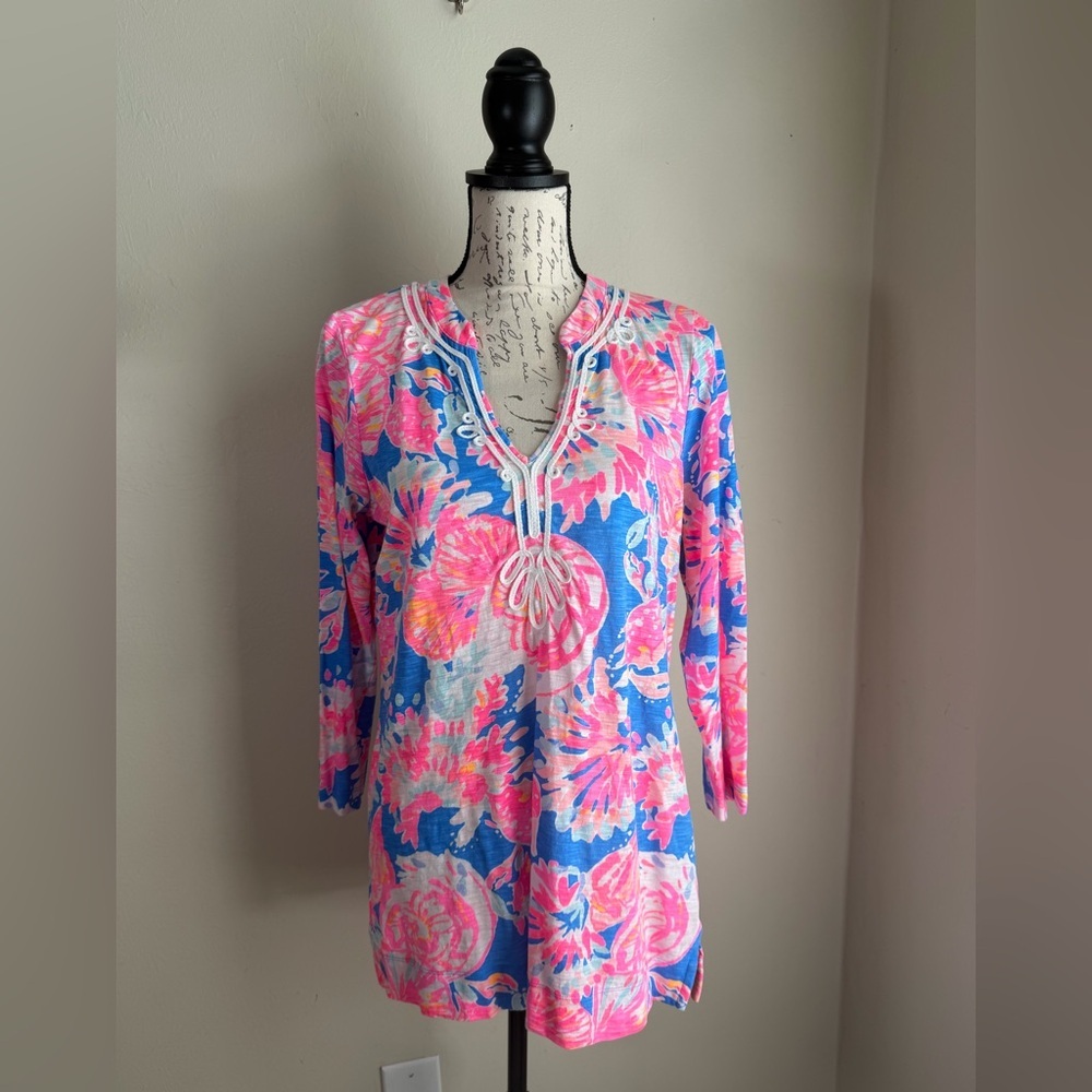 Lilly Pulitzer Vibrant Pink and Blue Tunic